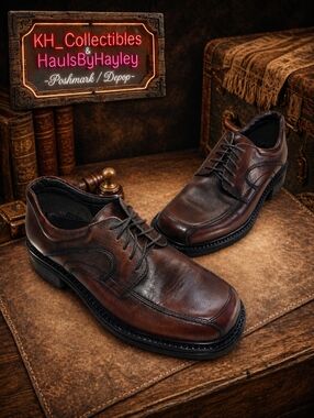 NWOT VTG G.H. Bass Made in Italy Vintage Leather Bike Toe Oxfords Size 7.5m